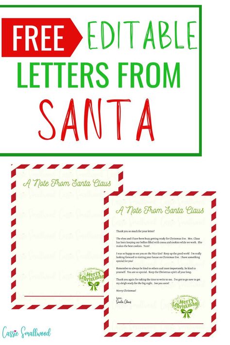 Free editable letters from Santa pdf download with written letter and blank letter template to DIY a Santa letter. A Letter From Santa To Kids, Santa Reply Letters Free Printable, Free Printable Letters From Santa Claus, Elf On The Shelf Write A Letter To Santa, Letter From Santa On Christmas Morning, Santa Letterhead Printable Free, Santa Reply Letter Template, Blank Letter From Santa Free Printable, Free Letter From Santa Template