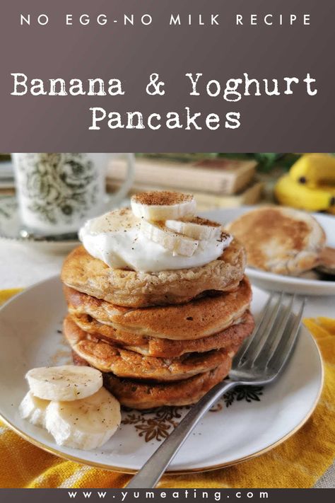 Recipes Using Natural Yoghurt, Banana Oatmeal Pancakes No Egg, Yogurt Pancakes No Egg, Banana Pancakes Healthy No Egg, Greek Yogurt Pancakes No Egg, Banana Pancakes No Egg, Banana Pancakes Without Eggs, Banana Pancakes For Baby, Eggless Banana Pancakes