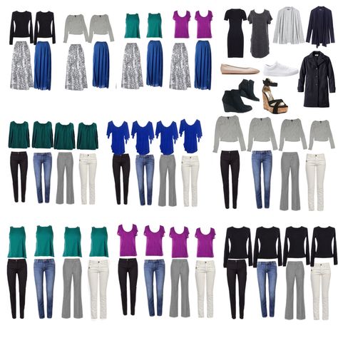 Deep Winter Color Palette Outfits Casual, Cool Winter Palette Outfits Capsule Wardrobe, Capsule Wardrobe Bright Winter, Clear Winter Outfits Capsule Wardrobe, True Winter Outfits Capsule Wardrobe, Clear Winter Capsule Wardrobe, Bright Winter Capsule Wardrobe, Clear Winter Color Palette Outfits, Clear Winter Outfits