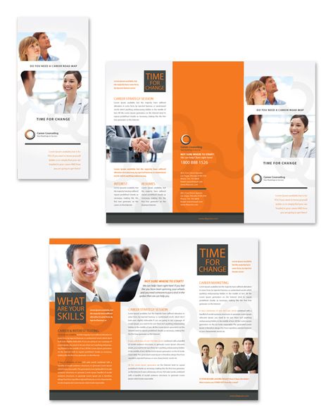 Career Counseling Tri Fold Brochure Template Counseling Brochure, Tri Fold Brochure Template, Unique Brochures, Brochure Design Layout, Trifold Brochure Design, Brochure Template Layout, Counseling Psychology, Fold Brochure, Company Brochure