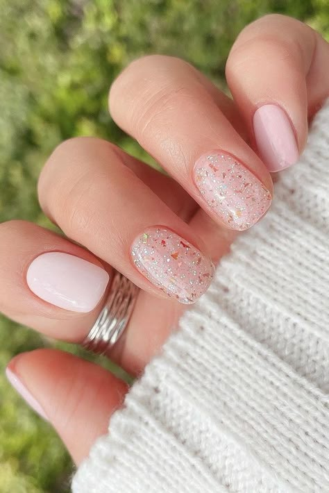 Korean Spring Nails, Korean Nail Art, Korean Nails, Simple Gel Nails, Work Nails, Blush Nails, Sparkly Nails, Chic Nails, Short Acrylic Nails