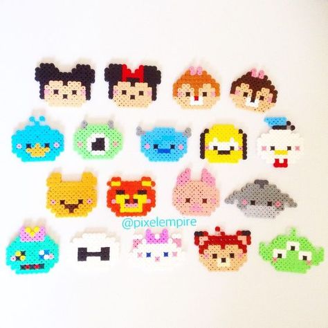 #HamaBeads creative ideas, have to try to make those cute faces soon  #BoostArt #craft Perler Bead Patterns Rainbow, Tsum Tsum Perler Beads, Perler Beads Pattern, Beads Pattern, Hama Beads Design, Perler Crafts, Hama Bead, Bead Sprite, Disney Tsum Tsum