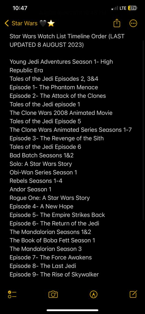 List/Order to Watch Star Wars Movies&Shows in Best Friend Movie Night, Friend Movie Night, Star Wars Movie Night, Movie Night List, Star Wars Workout, Movie Night Family, Couple Date Night, Star Wars Timeline, Star Wars Couples