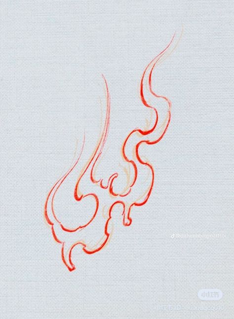 Simple Flame Drawing, Fire Japanese Art, Fire Line Drawing, Red Fire Tattoo, Tattoo Fogo, Japanese Flames Tattoo, Japanese Fire Tattoo, Japanese Flames, Fuego Tattoo