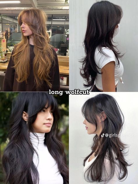 Aesthetic Hairstyles, Hair Inspiration Long, Hair Inspiration Short, Hairstyles For Layered Hair, Hair With Bangs, Wolf Cut, Hair Stylies, Haircuts For Medium Hair, Haircuts Straight Hair