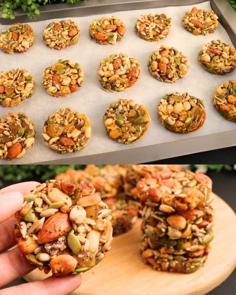 Energy-Boosting Nut and Seed Cookies - Greenku Recipes Seed Snacks Healthy, Healthy Nut Bars Clean Eating, Healthy Bar Cookies Recipes, Seed Biscuits Recipe, Healthy Nut And Seed Cookies, Nut And Seed Bars Healthy Recipes, Nut And Seed Biscuits, Healthy Nut And Seed Bars, Nut Clusters Healthy