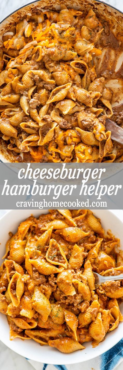 Cheeseburger Hamburger Helper, Homemade Hamburgers, Hamburger Helper, Cheese Burger, Beef Dinner, 30 Minute Meals, Frozen Meals, Few Ingredients, Ground Beef Recipes