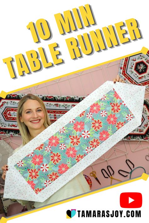 Diy Fabric Table Runner, 10 Minute Table Runner Tutorial Easy Diy, 10 Min Table Runner Patterns, Table Runner Pattern Free Easy, Table Runners No Sew, Hot Pad Runner, Small Table Runners Free Pattern, Easy Table Runners Diy, Fabric Table Runners Diy