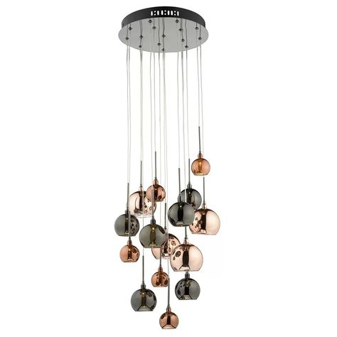 Counter Lighting, Stairwell Lighting, Hall Lighting, Design Ceiling, Cluster Pendant Lighting, Staircase Lighting, Stair Lighting, Copper Pendant Lights, Deco Luminaire