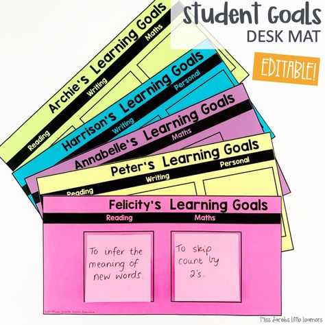 Encourage your students to be Goal Getters! This Learning Goals Mat can assist with Home Schooling and Distance Learning as teachers and parents can communicate and display their child's goals and ensure consistency both in the classroom and at home.#StudentGoals Goal Getters Bulletin Board, Student Name Plates, Teacher Must Haves, Math Writing, Writing Rubric, Modern Classroom, Personal Writing, Classroom Board, Writing Goals