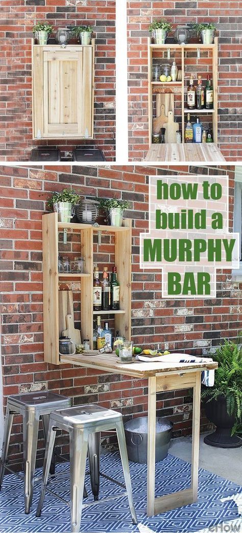 Murphy Bar, Small Kitchen Decoration, Summer Decorations, Spring Decorating, Built In Grill, Diy Bar, Decor Spring, Outdoor Bar, Diy Outdoor