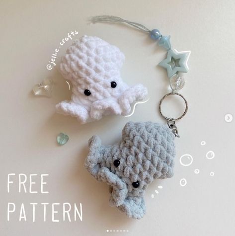 Crochet Plushies Pattern Free Easy, Woobles Patterns Free, Market Crochet Ideas, Crochet Ideas To Sell, Easy Crochet Animals, Quick Crochet Patterns, Crochet Octopus, Crochet Keychain Pattern, Pola Amigurumi