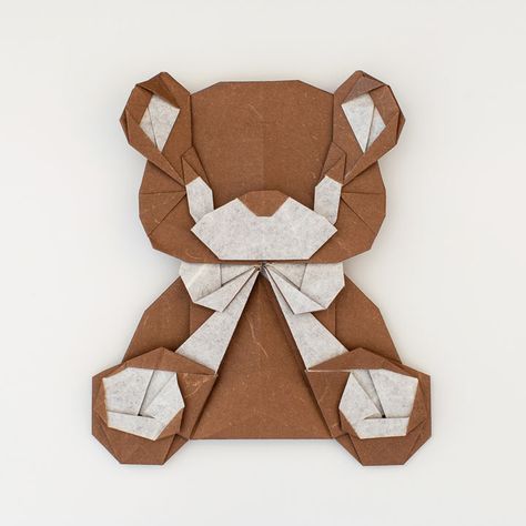 Bear Origami, Origami Bear, Origami Instructions For Kids, Origami Guide, Easy Origami Animals, Teddy Bear Crafts, Diy Teddy Bear, Kids Origami, Origami Love