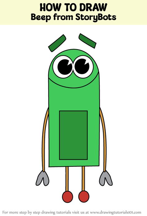 How to Draw Beep from StoryBots Ask The Storybots, Story Bots, Learn Drawing, Step By Step Drawing, Learn To Draw, Drawing Tutorial, Drawing Ideas, To Draw, Step By Step