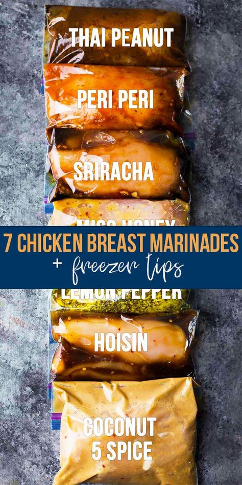 Balsamic Chicken Freezer Meal, Meal Prep Marinated Chicken, Marinated Freezer Chicken Recipes, Frozen Marinated Chicken, Freezer Marinades For Chicken, Freezer Chicken Marinade, Chicken Prep Meals, Chicken Breast Marinades, Easy Dinner Meal Prep