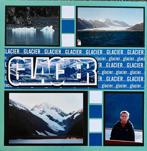 Alaska Cruise Scrapbook Layouts, Alaska Scrapbook Layouts, Iceland Scrapbook, Scrapbooking Alaska, Cruise Journal, Alaska Scrapbook, Alaskan Vacation, Cruise Scrapbook Pages, Mosaic Moments