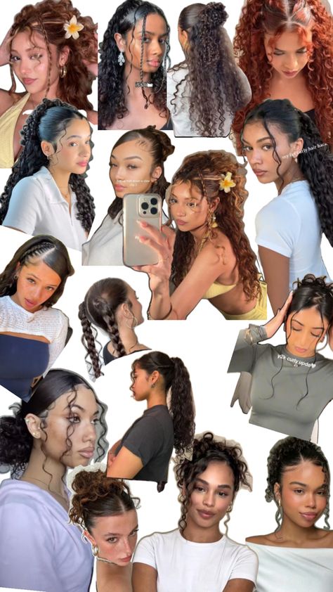 Curly Hair Fits, Quick Curly Hairstyles, Curly Hair Care Routine, Quick Natural Hair Styles, Streetwear Girl, Cute Curly Hairstyles, Hairstyles For Layered Hair, Hairdos For Curly Hair, Pretty Braided Hairstyles