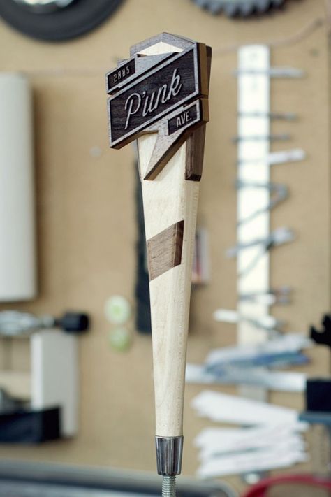 Beer Tap Handles Diy, Beer Tap Handle Ideas, Tap Handle Ideas, Diy Beer Tap, Handle Ideas, Beer Accessories, Diy Beer, Pub Design, Kitchen Gear