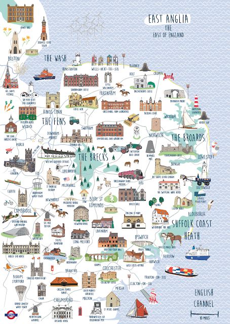 Emily Kiddy: Illustration of East Anglia - available to purchase for £45 - see blog for details My Own Company, Norwich England, Photography And Illustration, Norfolk Broads, Norfolk England, Pictorial Maps, Norfolk Coast, Norwich Norfolk, East Anglia