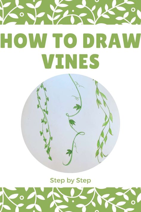 How To Draw Vines, Drawing Vines, Draw Vines, Drawing For Wall, Vines Drawing, Vines Hanging, Vine Drawing, Vines And Flowers, Beginner Sketches