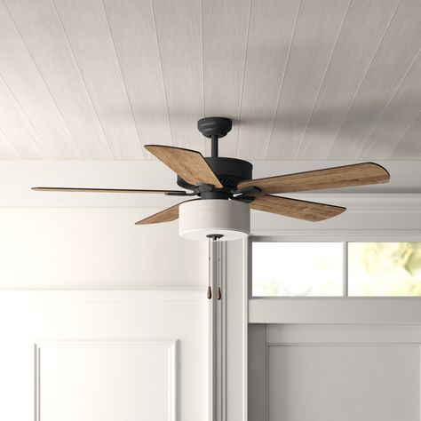 Affordable Modern Ceiling Fans For Every Home - Dani Koch Upstairs Ideas, Airbnb Bedroom, Bedroom Ceiling Fan, Bedroom Fan, Ceiling Fan Makeover, Rustic Ceiling Fan, Living Room Ceiling Fan, Barn Loft, Propeller Ceiling Fan