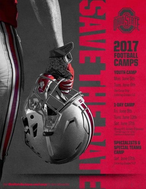 Ohio State: Football Promotion Poster, Football Event Poster, Tryouts Poster, Sports Event Poster, Sport Event Poster, Sports Media Day, Sport Posters, Sports Advertising, Yearbook Design