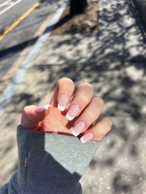 gelx extension, coffin shape, french tip Nail Extensions French Tips, Coffin Nails With French Tip, Nails With French Tip, Coffin Acrylics, Extension Designs, Coffin Shape, Accent Nails, Nail Extensions, Coffin Nails