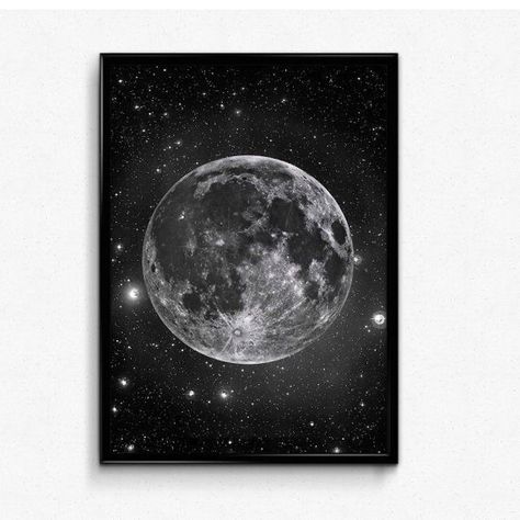 Clothes Paint, Full Moon Art, Stars Decor, Stars Poster, Poster Moon, Black Canvas Paintings, Black Paper Drawing, Art Bedroom Wall, Art Night