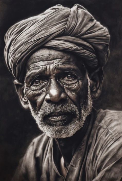 Portrait Drawing Tips, Old Man Pictures, Old Man Face, Pencil Sketch Portrait, Old Man Portrait, Landscape Pencil Drawings, Pencil Drawing Images, Charcoal Portrait, Realistic Sketch