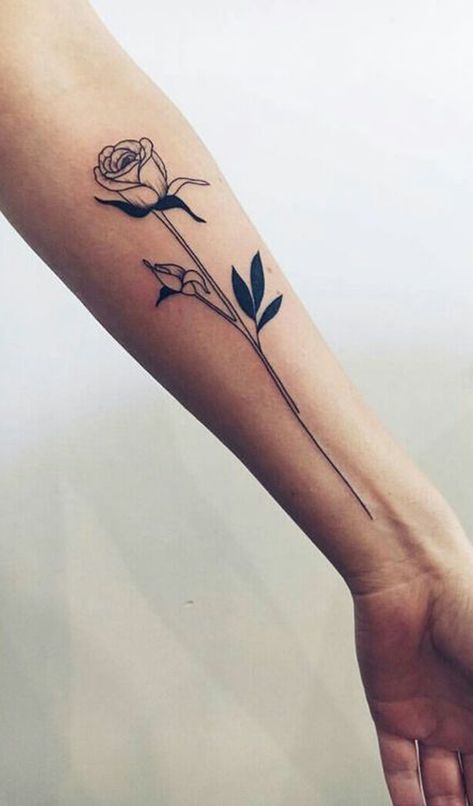 Single Romantic Long Rose Forearm Tattoo Placement Ideas for Women - www.MyBodiArt.com #tattoos Rose Tattoo Placement Ideas, Rose Tattoo Placement, Single Rose Tattoos, Rose Tattoo Forearm, Tattoo Placement Ideas, Romantic Tattoo, Small Tattoos With Meaning, Skeleton Hand Tattoo, Flower Tattoo Arm