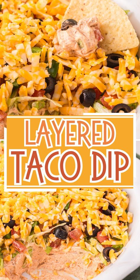 Cream Cheese Taco Dip Cold, Party Pleasers Food, Taco Layer Dip, Quick Taco Recipes, Taco Dip With Cream Cheese, Best Taco Dip, Best Taco Dip Recipe, Cream Cheese Taco Dip, Layer Taco Dip