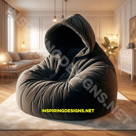 These Hoodie Shaped Bean Bag Chairs Are The Ultimate Gaming Lounger Giant Hoodie, Butterfly Bedding Set, Bean Bag Lounger, Butterfly Bedding, Bean Bag Chairs, Bag Chairs, Casual Seating, Home Comfort, Unique Hoodies