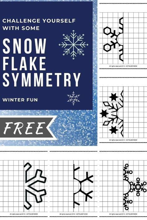 Download this FREE Mirror Symmetry sheets of Snowflakes and appreciate the beauty in nature. It’s a fact that every snowflake is unique.”Complete atleast 5 Snowflakes” Instagram Challenge & don’t forget to tag us these @as_told_by_mom #snowflakes #mirrorsymmetry #symmetry #challenge #free #printable #math #geometry #criticalthinking #adults #activity #winter #snow #snowflake Shapes Math, Winter Math Centers, Symmetry Activities, January Math, Snowflake Bentley, Winter Math Activities, Math Activities For Kids, Winter Math, Early Finishers Activities