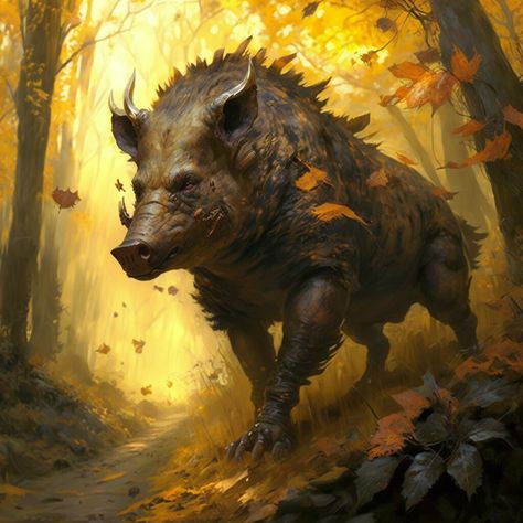 ArtStation - Rhymewood Boar Boar Art, Beast Reference, Greek Monsters, Magical Beasts, Children Drawing, Pig Art, Wild Boar, Creature Design, Creature Art