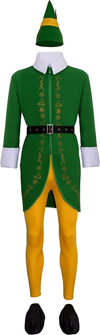 Xambop Buddy The Elf Costume Men Halloween Christmas Cosplay Full Set Costumes : Amazon.co.uk: Toys & Games Buddy Elf Costume, Womens Elf Costume, Buddy The Elf Costume, Elf Cap, Elf Boots, Christmas Elf Costume, Green Velvet Jacket, Christmas Cosplay, Men Halloween