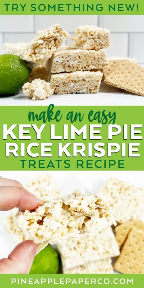 Key Lime Pie Rice Crispy Treats, Key Lime Pie Rice Krispies, Peach Rice Crispy Treats, Key Lime Pie Rice Krispie Treats, Key Lime Rice Crispy Treats, Easy Key Lime Recipes, Key Lime Brownies, Pineapple Rice Krispie Treats, Frosted Lemon Cheerios Recipes