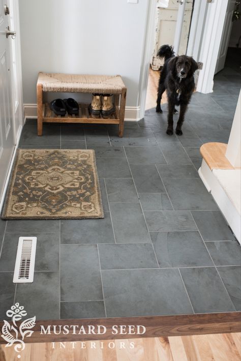 Blue Slate Tile, Foyer Makeover, Entryway Floor, England Country, Entryway Tile, Mudroom Flooring, Slate Tile Floor, Foyer Flooring, Entry Tile