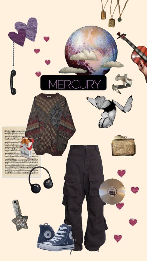 planets series !! first up mercury 🤙 Ruled By Mercury Aesthetic, Mercury Scorpio, Scorpio Outfits, Mercury Aesthetic, Legacy Aesthetic, Mercury Planet, Planet Fashion, What's My Aesthetic, Shadow Work