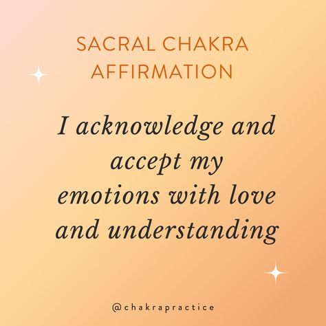 Did you know that regularly using affirmations can reprogramme your mental pathways? 🤯 Use this #sacralchakra affirmation to make you feel emotionally balanced throughout your day. https://chakrapractice.com/60-sacral-chakra-affirmations-for-a-passionate-life/ 💘 Visit Chakra Practice for more #manifestation affirmations ✨ #affirmations #manifestation #chakra #chakrahealing #affirmationoftheday #affirmationquotes #positivevibes #growthmindset #quotestoliveby see less Manifestation Chakra, Sacral Chakra Affirmation, Chakra Locations, Sacral Chakra Healing, Second Chakra, Sanskrit Language, Chakra Affirmations, Affirmation Of The Day, Chakra System