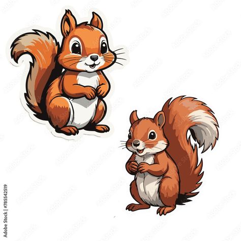 vector isolation clipart cute funny squirrel Stock Vector | Adobe Stock Golden Library, Squirrel Vector, Kawaii Hedgehog, Squirrel Clipart, Squirrel Funny, Cute Squirrel, Animal Clipart, Lost & Found, Adorable Animals