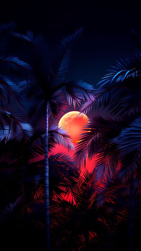 Wallpaper Palm Trees, Space 4k, Online Store Design, Neon Jungle, Church Backgrounds, Dark Space, Amoled Wallpapers, Modern Graphic Art, Simple Phone Wallpapers