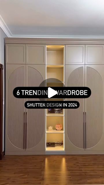 Key2Interior on Instagram: "Wardrobe shutter are the most neglected part when it comes to renovating or designing!   Here’s 6 best of most trending wardrobe shutter suggested by our professional interior designer partners!  For more such tips and tricks follow us now💫  Wardrobe tips, wardrobe shutter design, wardrobe design, home renovation design" Openable Wardrobe Shutter Design Modern, Wardrobe Shutters Design, Shutter Wardrobe Designs, Wardrobe Shutter Design Modern, Openable Wardrobe Shutter Design, Profile Wardrobe, Wardrobe Shutters, Wardrobe Shutter Design, Shutter Design