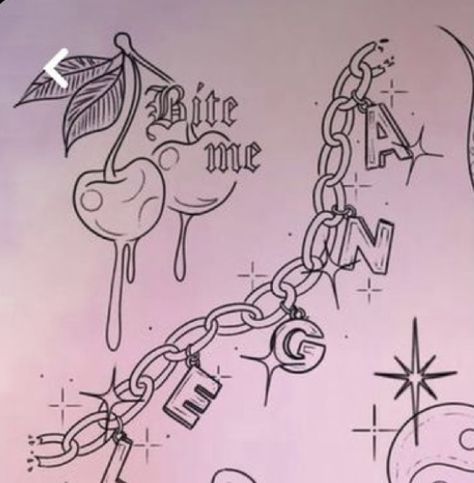 Tattoos Under Buttcheeks Ideas, Bratz Flash Tattoo, Bratz Tattoo Stencil, Juicy Tattoo, Jade Bratz Tattoo, Sasha Bratz Tattoo, Bratz Inspired Tattoo, Brat Tattoo, Bratz Fashion Pixiez Tattoo