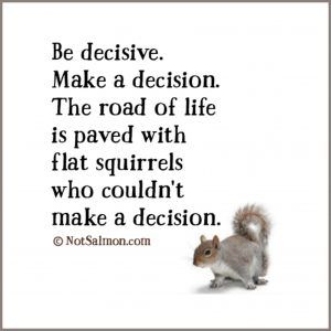 Be decisive. Make a decision. The road of life is paved with flat squirrels who couldn’t make a decision. Spirit Animal Quotes, Squirrel Quote, Decision Quotes, Positive Quotes For Teens, Happy And Confident, Quotes Crush, Finding Yourself Quotes, Short Positive Quotes, Life Is Hard Quotes