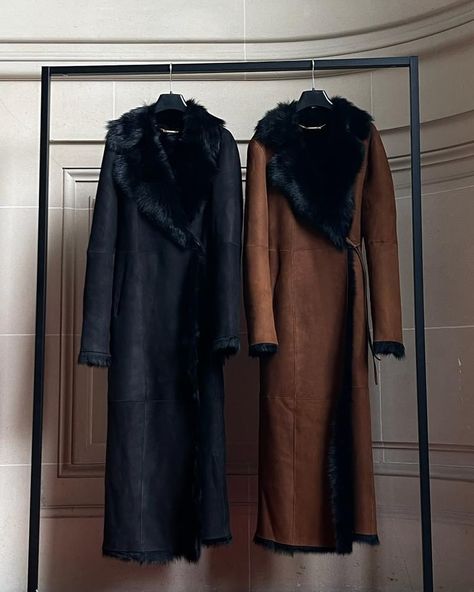 NOUR HAMMOUR | Shearling dreams, the Joni coat in luscious cognac and black | Instagram Nour Hammour, Black Instagram, Cognac, On Instagram, Black, Instagram