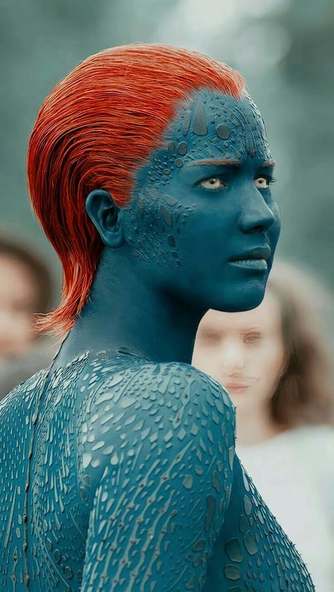 Mystique from X-Men Mystique Makeup, Jennifer Lawrence X Men, Mystique Cosplay, Mystique Xmen, Mystique Costume, Raven Darkholme, Mystique Marvel, Niche Interests, X Men Costumes