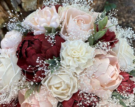 Rustic Bouquet Wedding, Blush Pink Bouquet, Pink And Burgundy Wedding, Bouquet Burgundy, Burgundy And Blush Wedding, Burgundy Bouquet, Wedding Flower Packages, Blush Bouquet, Bridal Bouquet Flowers