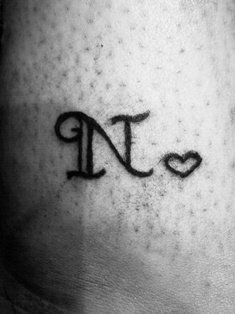 Tatto Letters, N Wallpaper Letter Aesthetic, Alphabets Design, N Letter Design, Cris Jnr, N Tattoo, The Letter N, Monogram Tattoo, Flower Wrist Tattoos