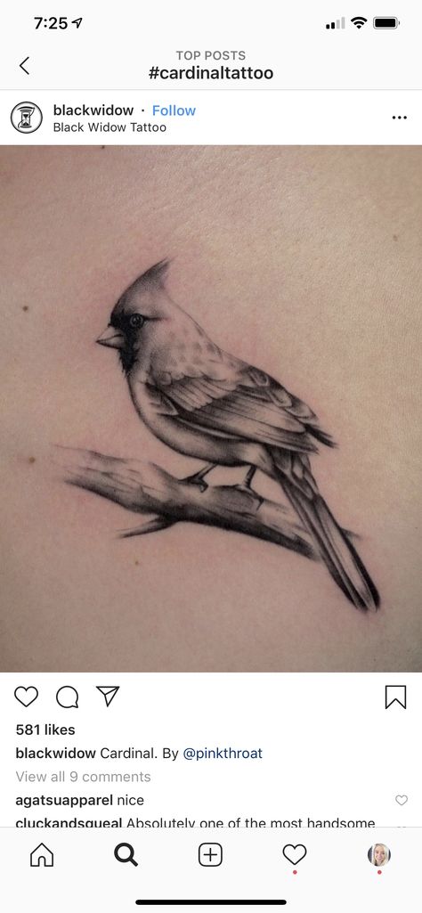 Black And Gray Cardinal Tattoo, Black And Grey Cardinal Tattoo, Black Cardinal Tattoo, Cardinal Tattoo Memorial Black And White, Cardinal Tattoo Black And White, Black And White Cardinal Tattoo, Minimalist Cardinal Tattoo, Cardinal Tattoos For Women, Small Leg Tattoos Women