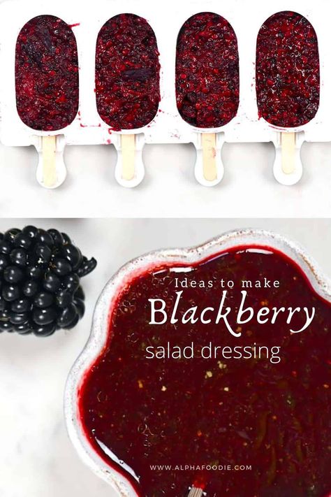 This healthy blackberry dressing is sweet, tart, and packed with nutrients! Plus, with just 3 base ingredients, this recipe is dairy-free, gluten-free, vegan, naturally sweet, and keto-friendly. Plus, there are three methods too; with a reduction, heat-free, and a quick 5-minute method! Blackberry Dressing Recipe, Blackberry Dressing, Blackberry Salad, Keto Salad Dressing, Keto Salad, Blackberry Recipes, Spiralizer Recipes, Healthy Salad Dressing, Homemade Salads